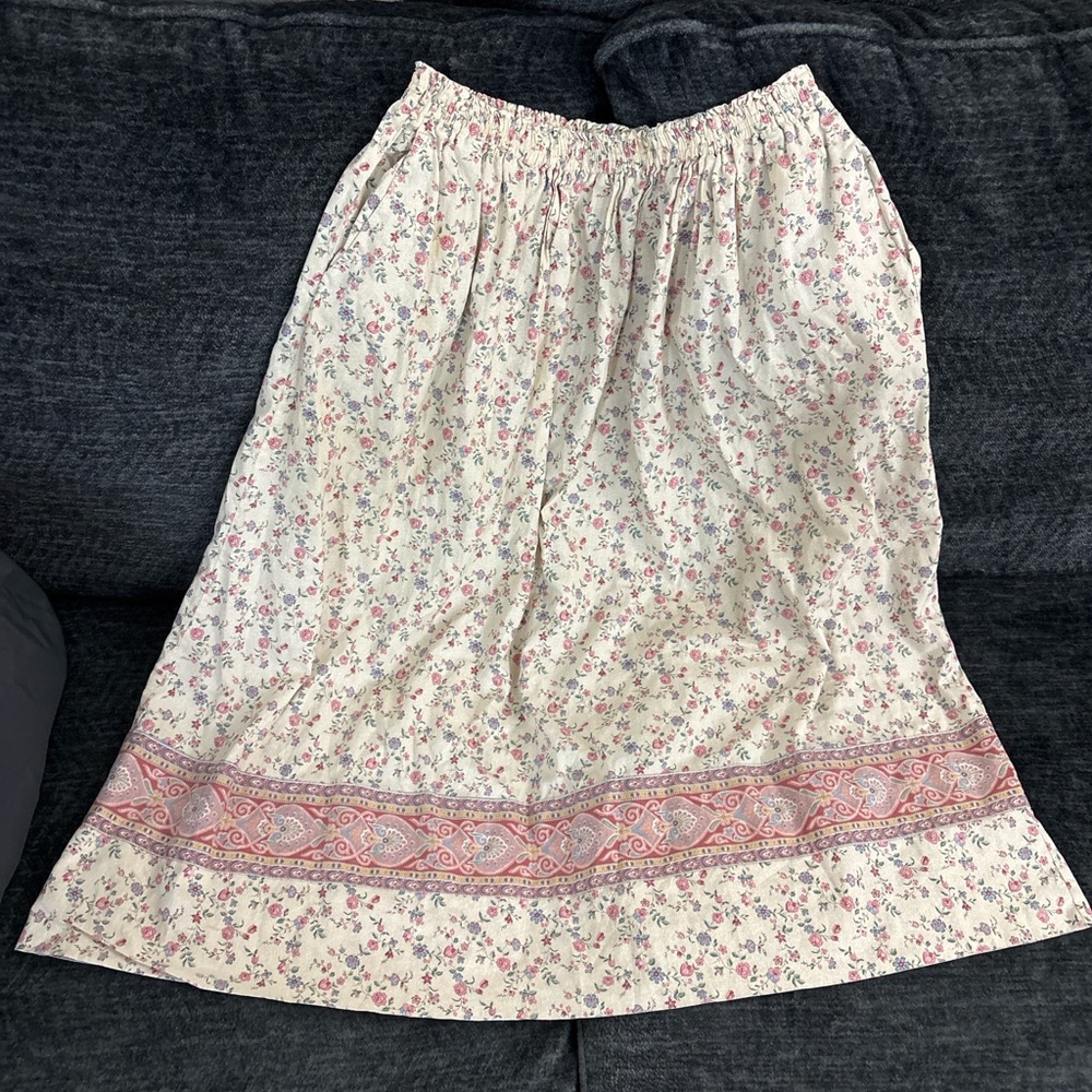 Vera Bradley Floral Maxi Skirt w/ Pockets | Vintage Cotton